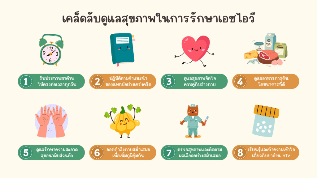 เคล็ดลับดูแลสุขภาพใน การรักษาเอชไอวี