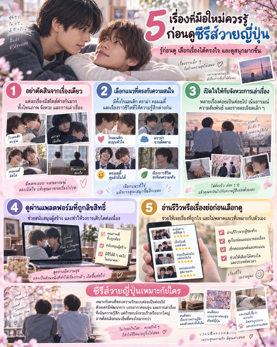 ภาพแนะนำ 5 ข้อสำหรับมือใหม่ ตั้งแต่การเลือกแนว เปิดใจต่อจังหวะเรื่อง ไปจนถึงการดูผ่านแพลตฟอร์มถูกลิขสิทธิ์