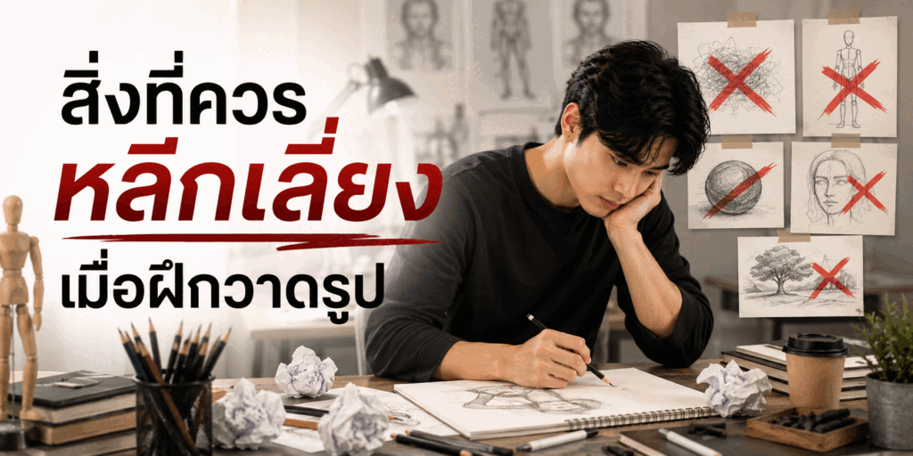 สิ่งที่ควรหลีกเลี่ยงเมื่อฝึกวาดรูป