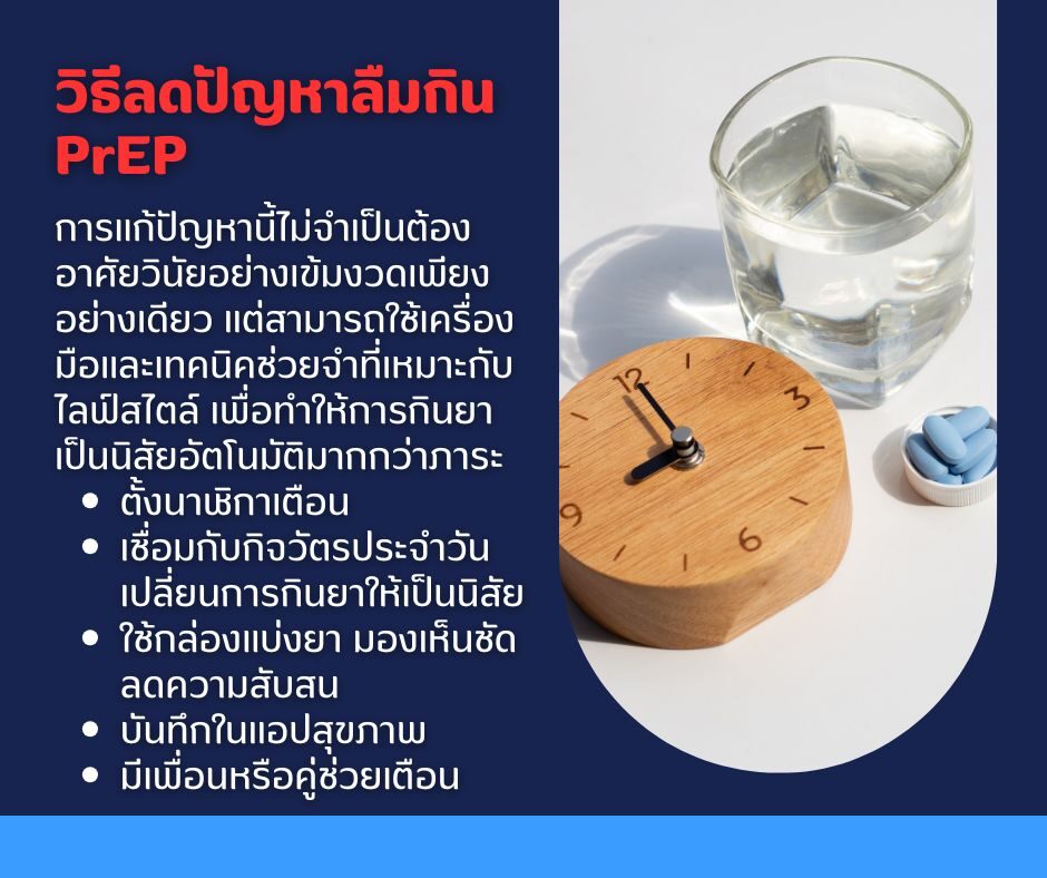 วิธีลดปัญหาลืมกิน PrEP