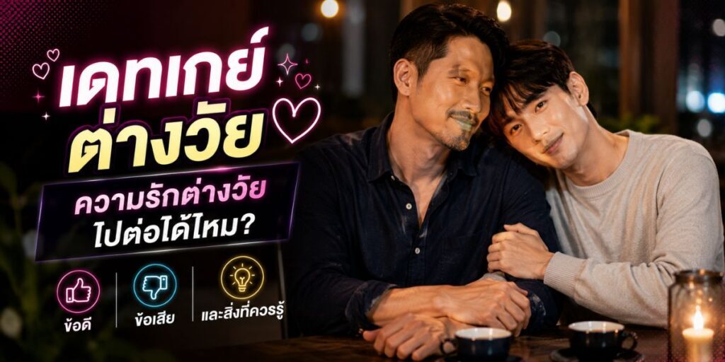 เดทเกย์ต่างวัย ความรักต่างวัยไปต่อได้ไหม? ข้อดี ข้อเสีย และสิ่งที่ควรรู้