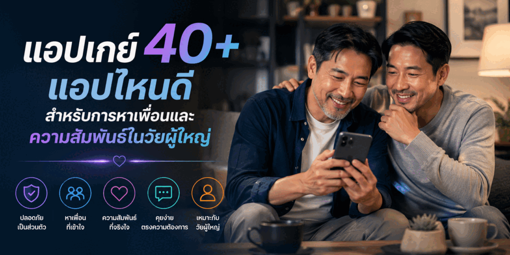 แอปเกย์ 40+ แอปไหนดีสำหรับการหาเพื่อนและความสัมพันธ์ในวัยผู้ใหญ่