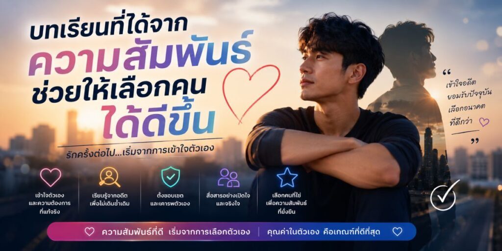 บทเรียนที่ได้จากความสัมพันธ์ช่วยให้เลือกคนได้ดีขึ้น