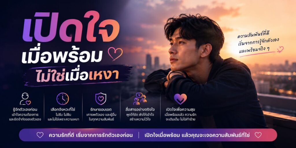 เปิดใจเมื่อพร้อม ไม่ใช่เมื่อเหงา