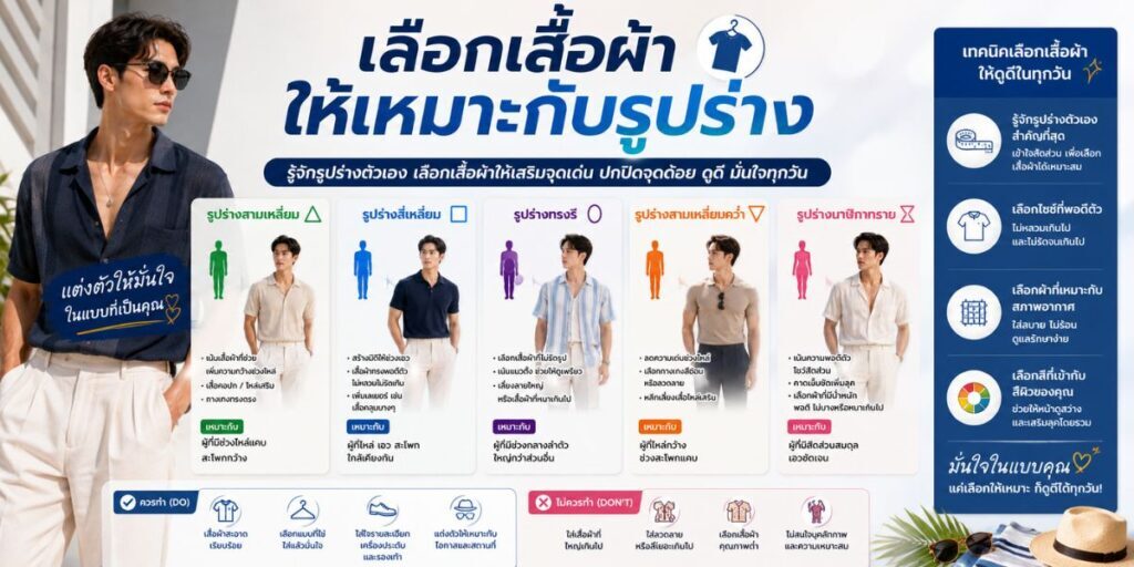 เลือกเสื้อผ้าให้เหมาะกับรูปร่าง