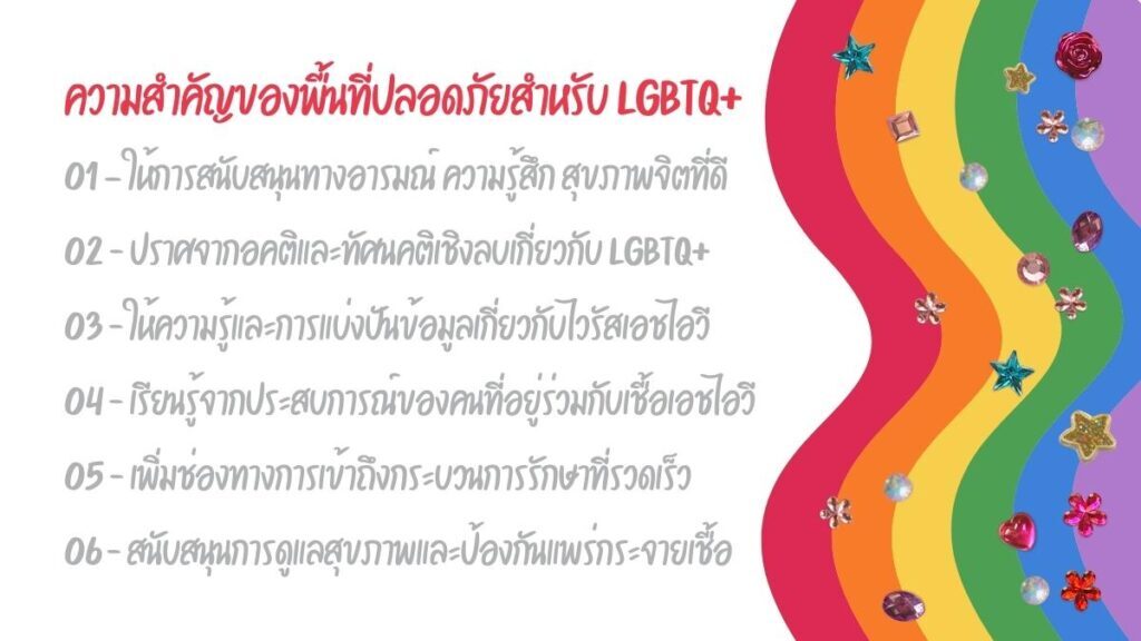 ความสำคัญของพื้นที่ปลอดภัยสำหรับ LGBTQ+ ที่ติดเชื้อเอชไอวี