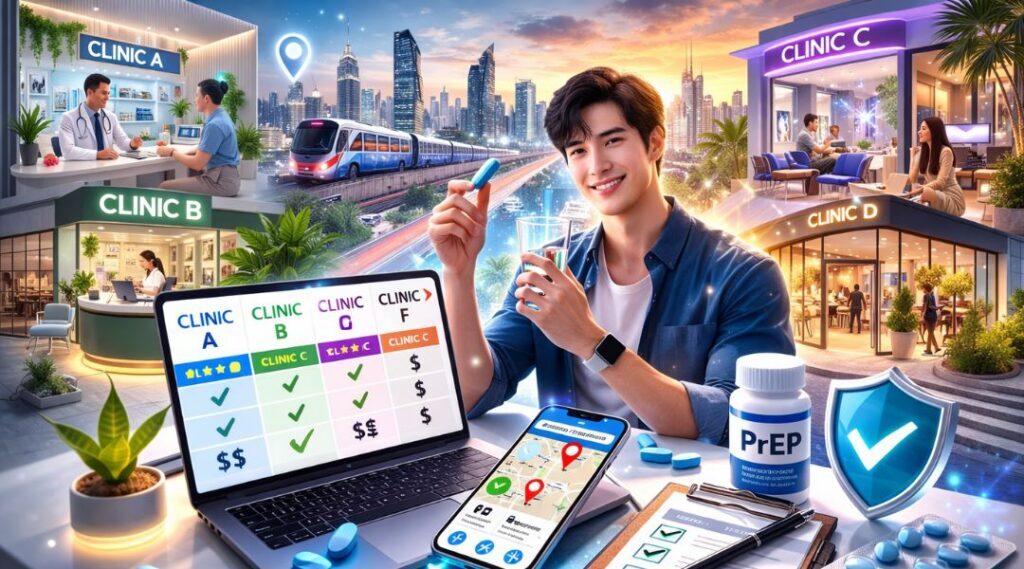ตารางเปรียบเทียบ 6 คลินิกเพร็พกรุงเทพ 2026