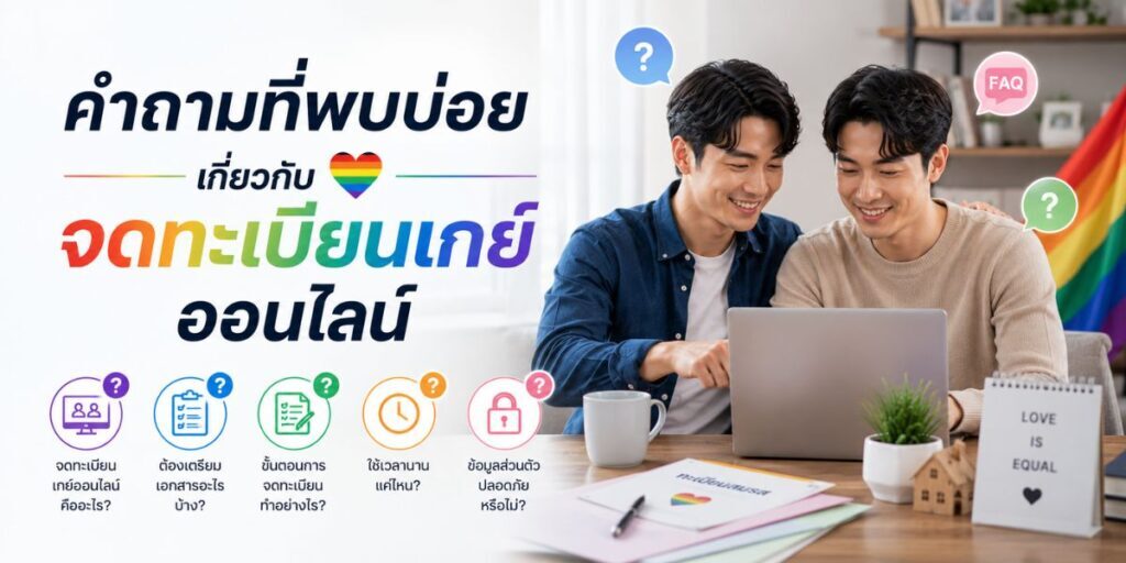 คำถามที่พบบ่อยเกี่ยวกับจดทะเบียนเกย์ออนไลน์