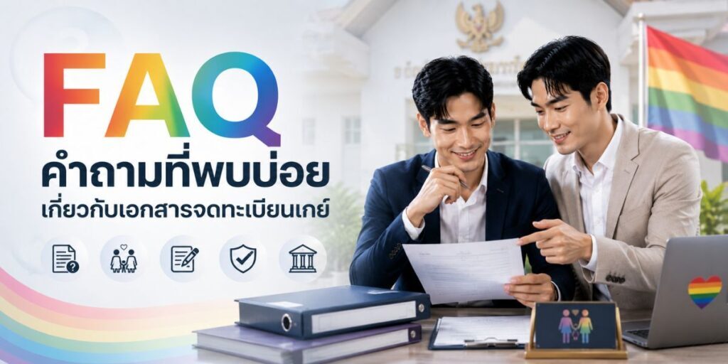 FAQ คำถามที่พบบ่อยเกี่ยวกับเอกสารจดทะเบียนเกย์
