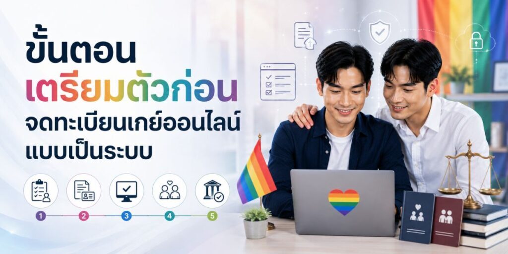 จดทะเบียนเกย์ออนไลน์ แบบละเอียด พร้อมคำแนะนำจากประสบการณ์จริง