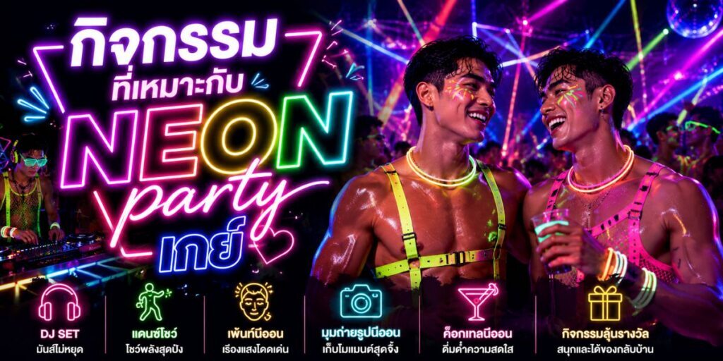 กิจกรรมที่เหมาะกับ Neon partyเกย์