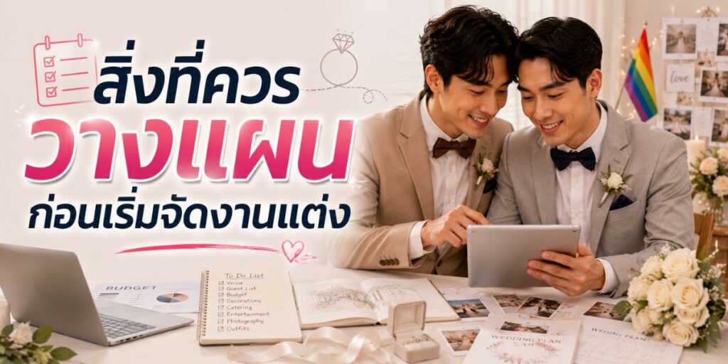 จัดงานแต่งเกย์ เริ่มต้นอย่างไรให้วันสำคัญออกมาสมบูรณ์แบบ