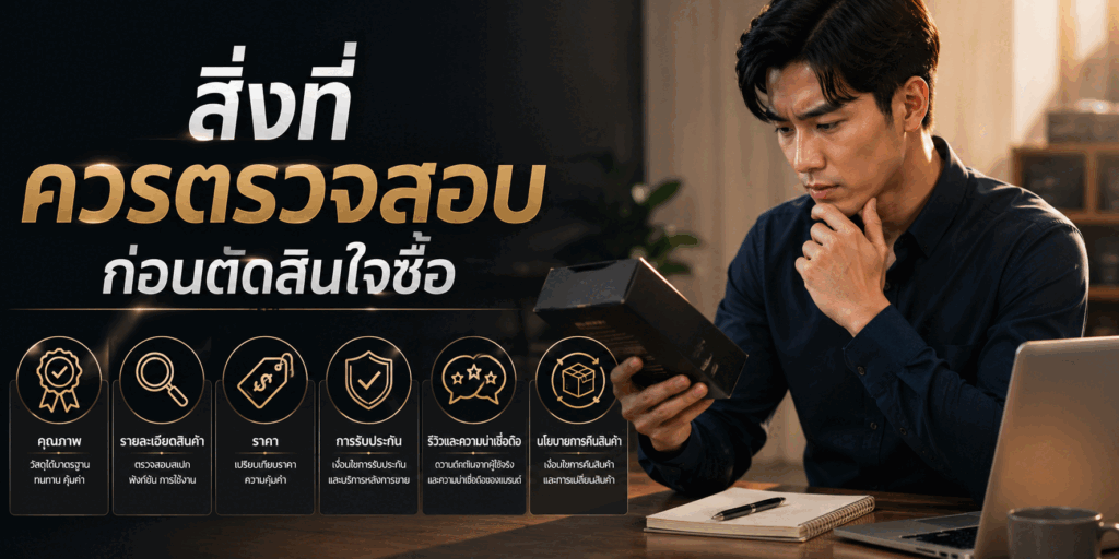 สิ่งที่ควรตรวจสอบก่อนตัดสินใจซื้อ