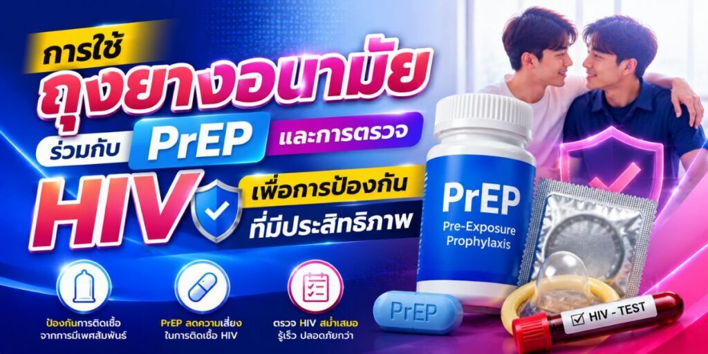 การใช้ถุงยางอนามัยร่วมกับ PrEP และการตรวจ HIV เพื่อการป้องกันที่มีประสิทธิภาพ